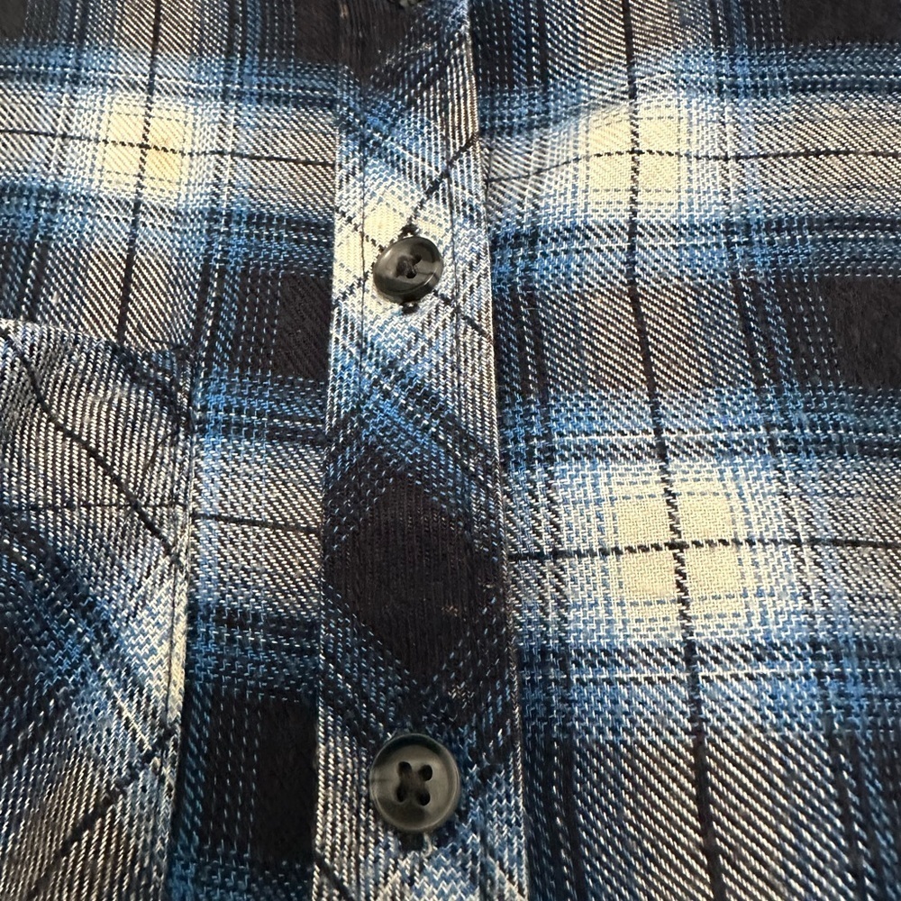 Urban Outfitters BDG Oversized Navy and White Plaid Shirt - Size M - Soft & Cozy - Picture 6 of 7